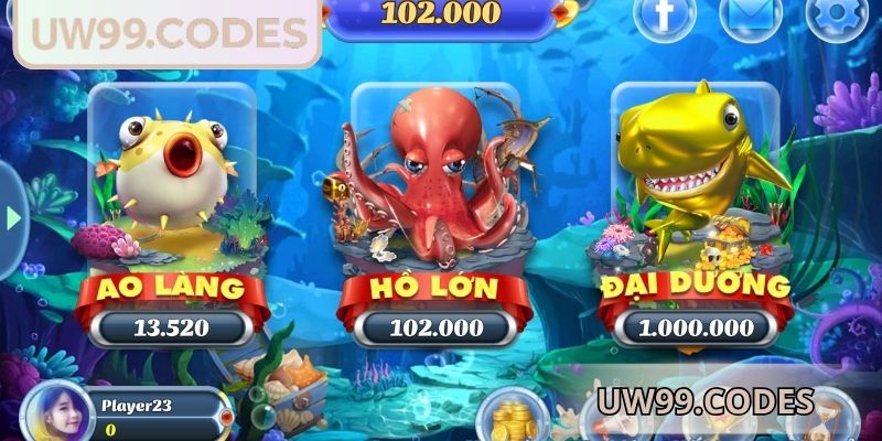 Chúng Thần Phát Tài UW99 - Phiêu Lưu Bắn Cá May Mắn 2 Công cụ cơ bản trong game