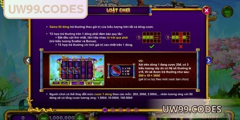 Hiệu ứng thưởng liên tiếp trong thanh xà bạch xà UW99 tăng hứng thú